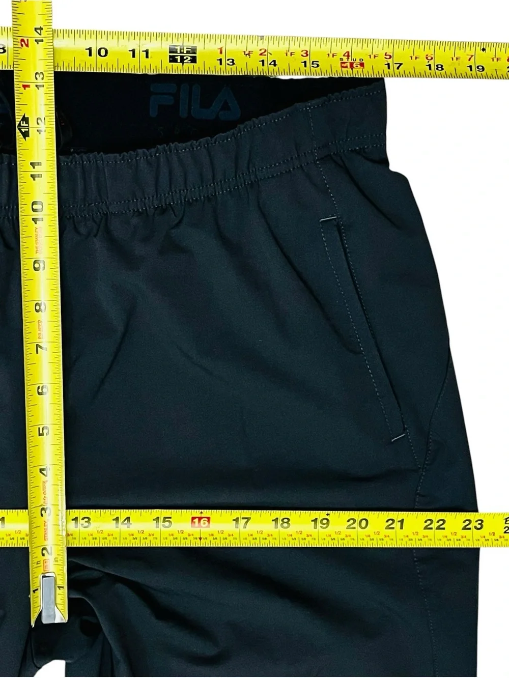 Fila Sport Activewear Men’s Pants Charcoal Nylon Pull On Drawstring Zip/Poc Sz L
